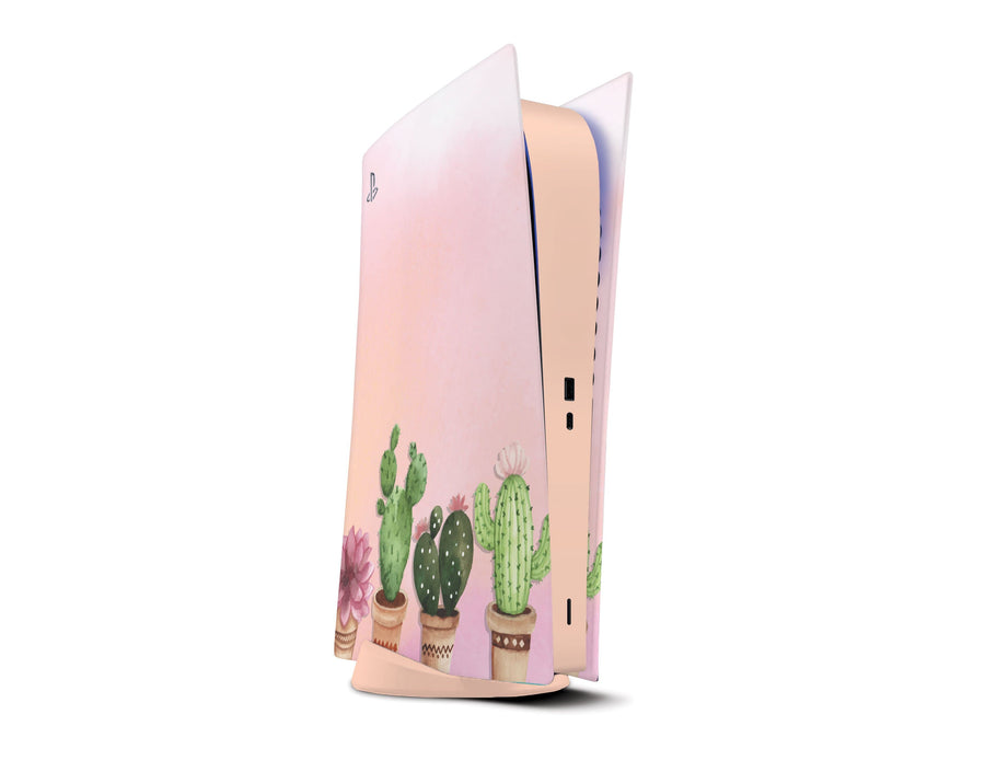 Sticky Bunny Shop Playstation 5 Digital Edition Watercolor Cactus PS5 Digital Edition Skin