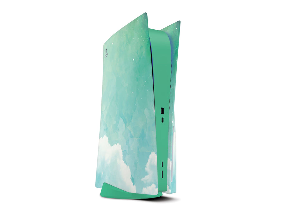 Sticky Bunny Shop Playstation 5 Green Sky Clouds PS5 Skin