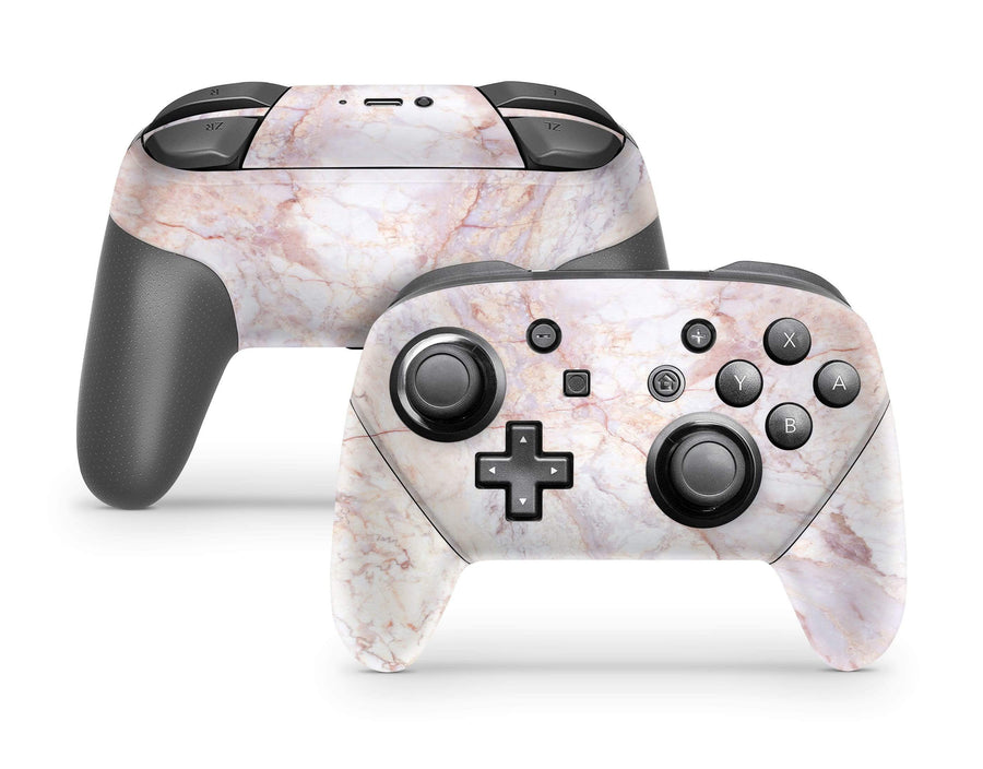 Sticky Bunny Shop Pro Controller Rose Gold Marble Nintendo Switch Pro Controller Skin