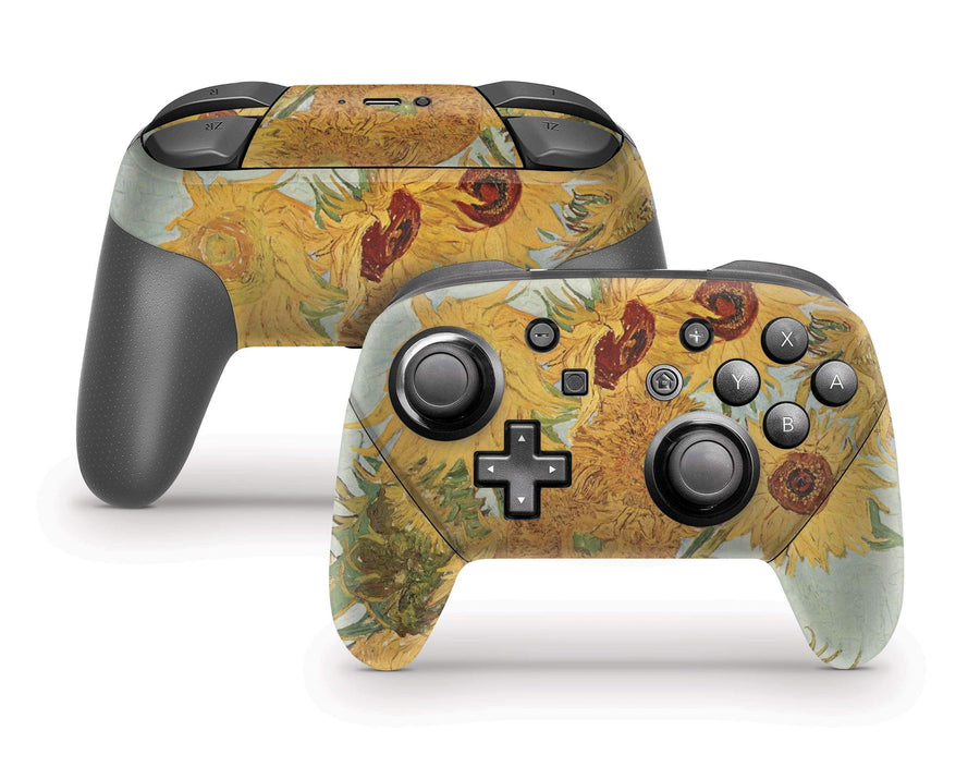 Sticky Bunny Shop Pro Controller Sunflowers By Van Gogh Nintendo Switch Pro Controller Skin