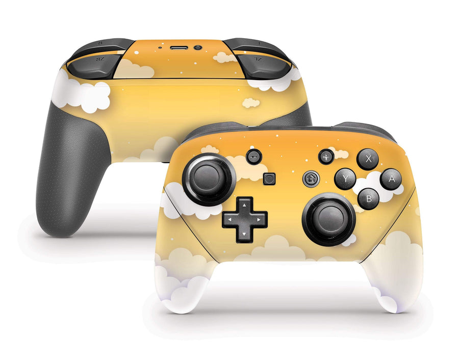 Sticky Bunny Shop Pro Controller Yellow Clouds In The Sky Nintendo Switch Pro Controller Skin