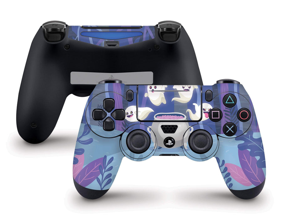 Sticky Bunny Shop PS4 Controller Spooky Ghosts Purple Edition PS4 Controller Skin