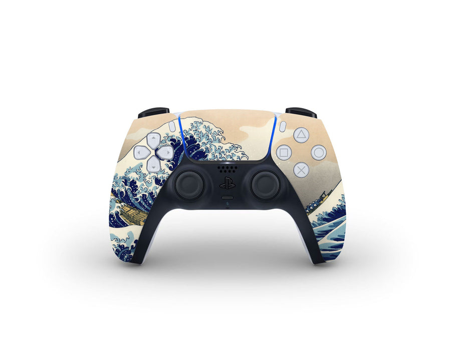 Sticky Bunny Shop PS5 Controller Great Wave Off Kanagawa By Hokusai PS5 Controller Skin