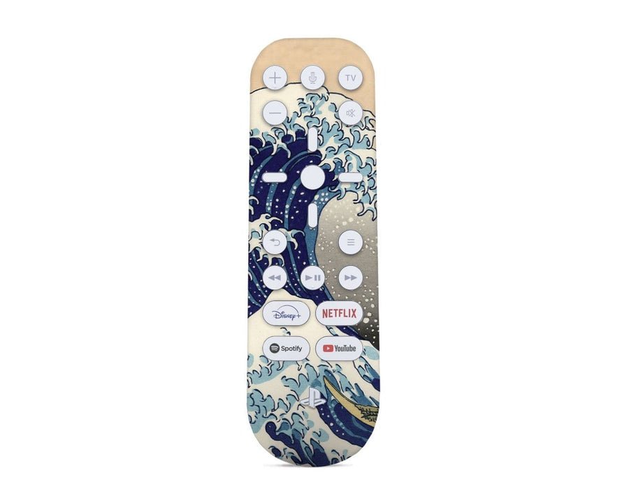 Sticky Bunny Shop PS5 Media Remote Great Wave Off Kanagawa By Hokusai PS5 Media Remote Skin